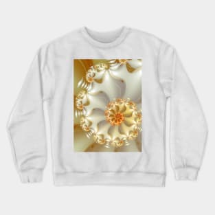 white and orange spiral fractal Crewneck Sweatshirt